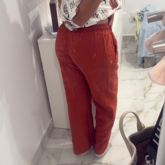 Rust Wide-Leg Pants - Picture 3 of 4